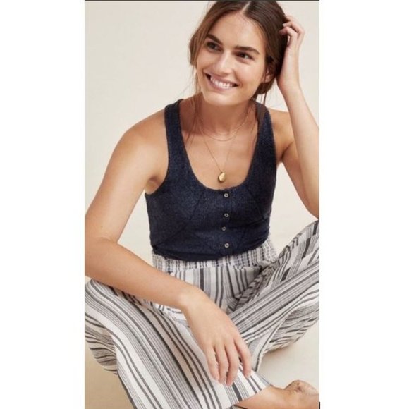 Anthropologie Tops - Lucie Ribbed Racerback Tank in Dark Navy from Anthropologie - Size Small - NWT